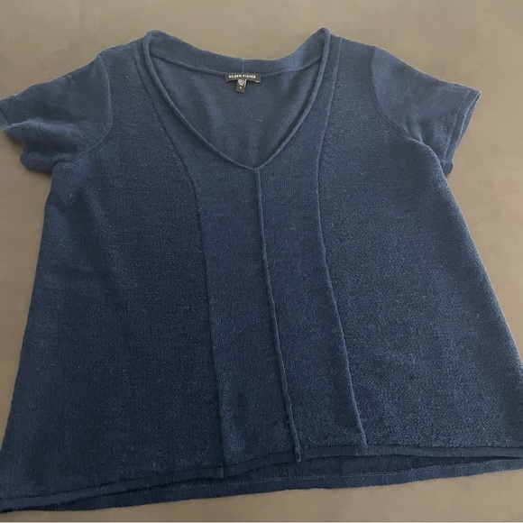 Eileen Fisher Navy Short Sleeve Top Size Small - Picture 1 of 7